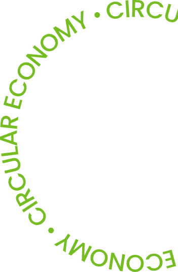 green Circular Economy text in a circle